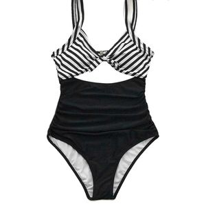 NWT CUPSHE Sweet Honey Bowknot Swimsuit Striped